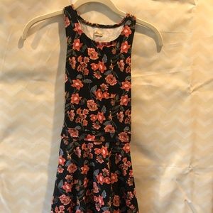 Black and floral skater dress